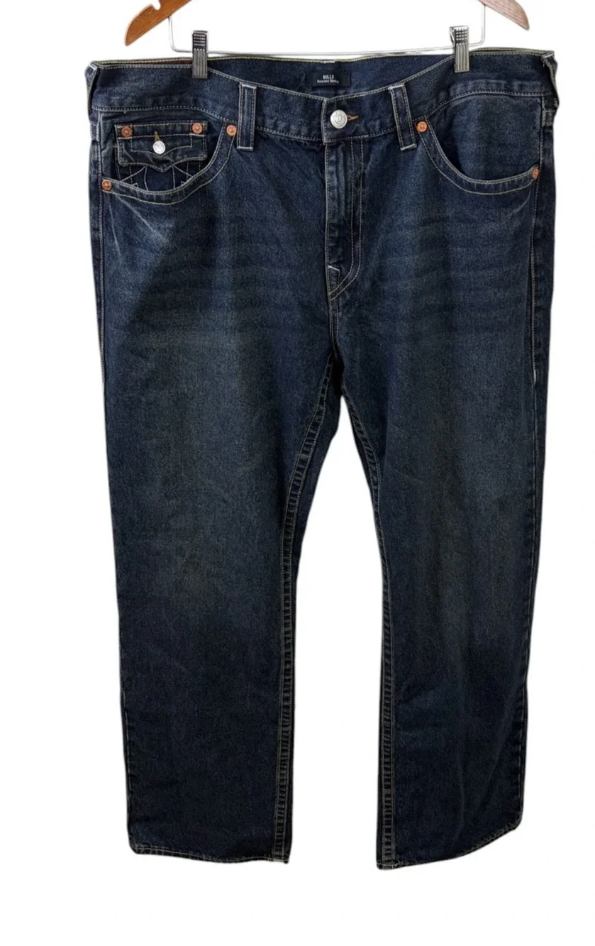 True Religion Billy Relaxed Bootcut Jeans Mens Size 40x33 Dark Wash